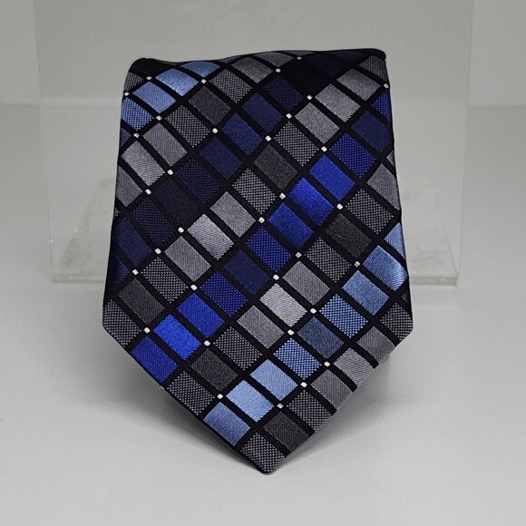 NWT Geoffrey Beene Tie Blue Gray - Picture 1 of 5